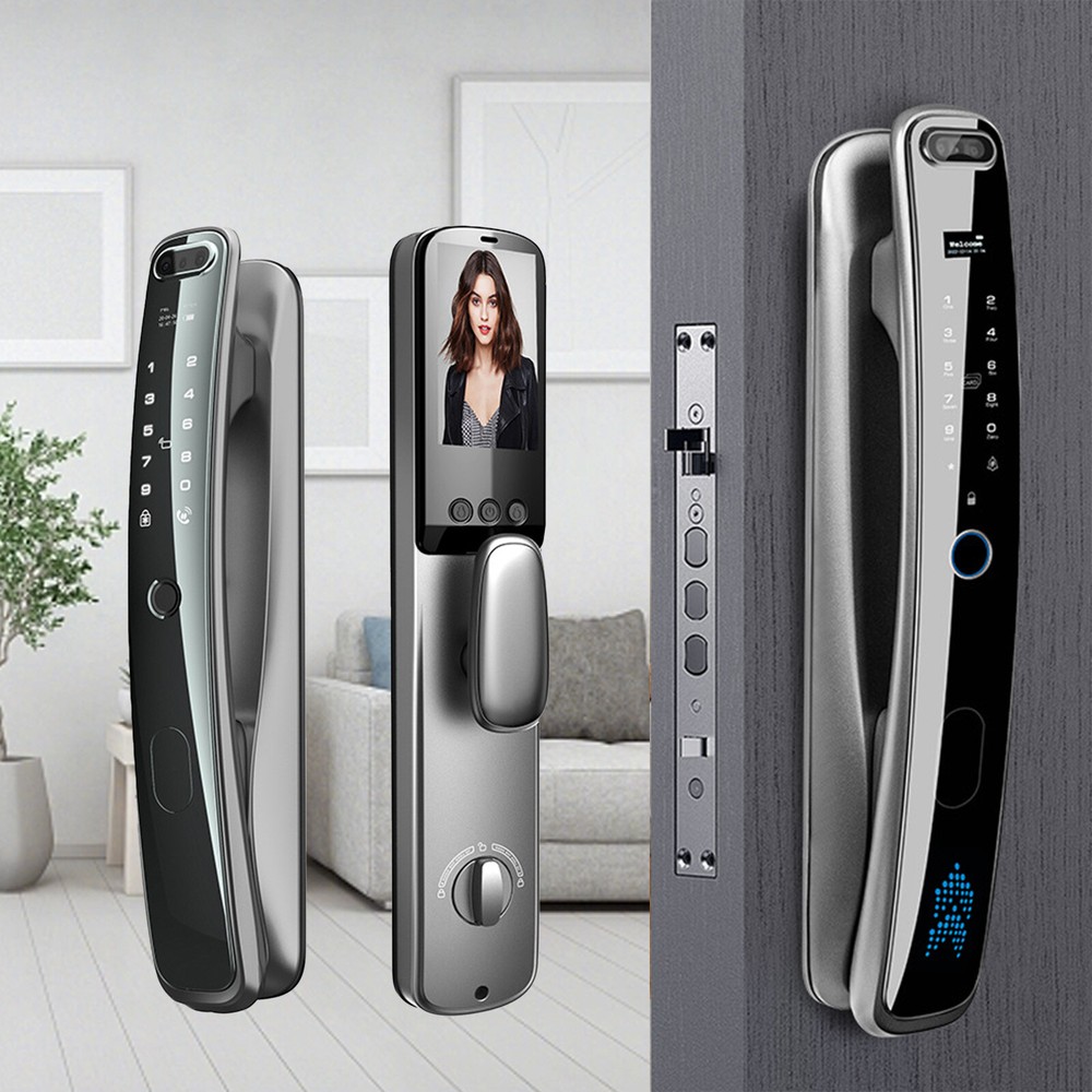 Smart Door Lock 3d Face Recognition Fingerprint Automatic Biometric Card Wifi