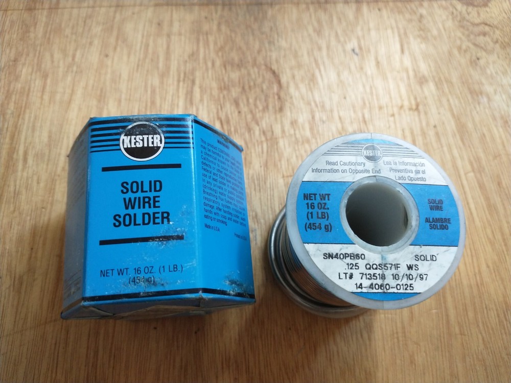 Kester 14-4060-0125 SN40PB60 Solid Wire Solder 1 LB, Solid 0.125 40/60