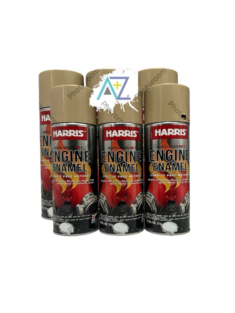 6 Pack Harris Engine Enamel Spray Paint 11oz Cummins,Heat Resistente,Rust Proof