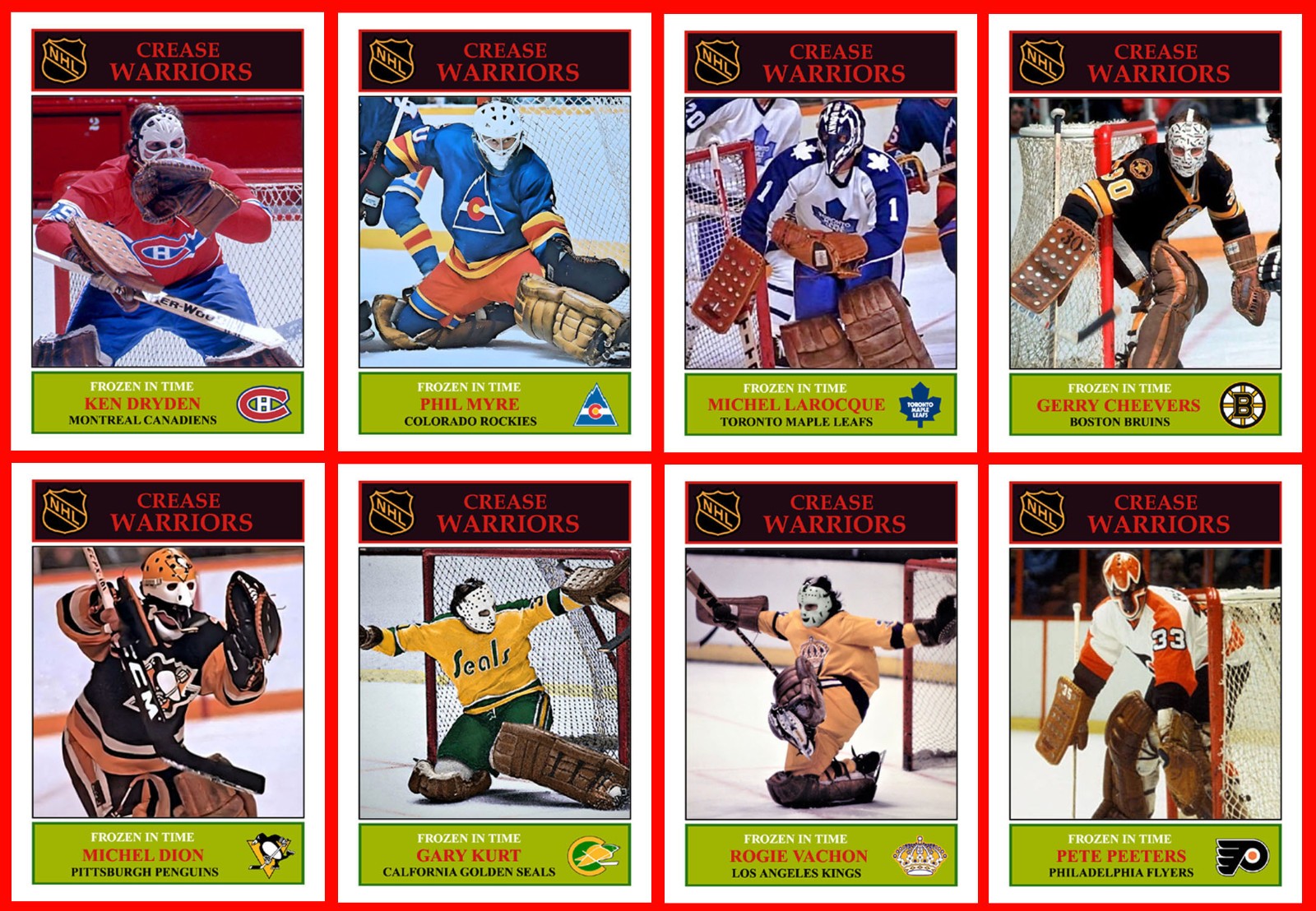 CREASE WARRIORS 97 Diff Hand Made Hockey Art Photo Cards 2.5" x 3.5" U-PICK