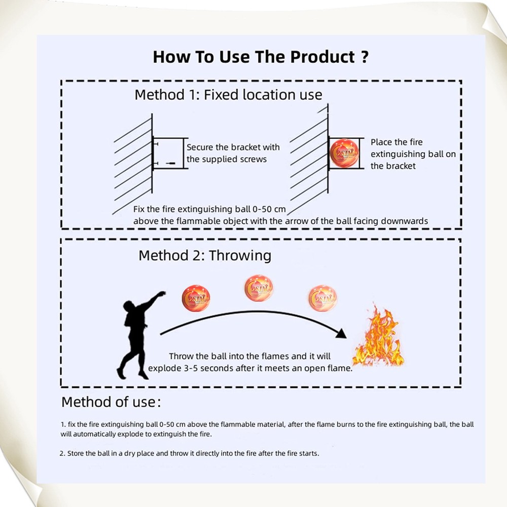 2 PCS Portable Automatic Fire Ball Extinguisher with Bracket and Hook Mount