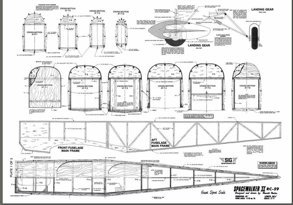 Spacewalker II Scale RC Model Airplane PDF Plans on CD