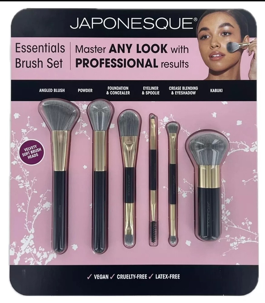 Japonesque 6 Piece Essentials Make Up Brush Set - New Sealed
