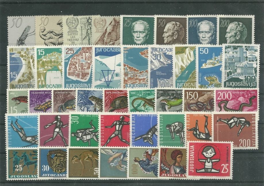 YUGOSLAVIA - COMPLETE YEAR 1962 MNH**