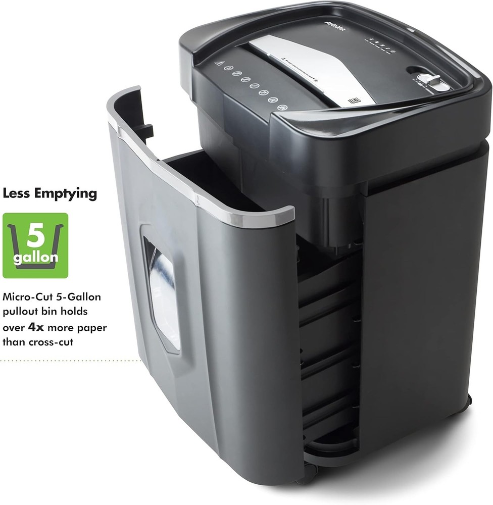 High Security 12-Sheet Micro-Cut Shredder with 60 Min Run Time & LED Alerts