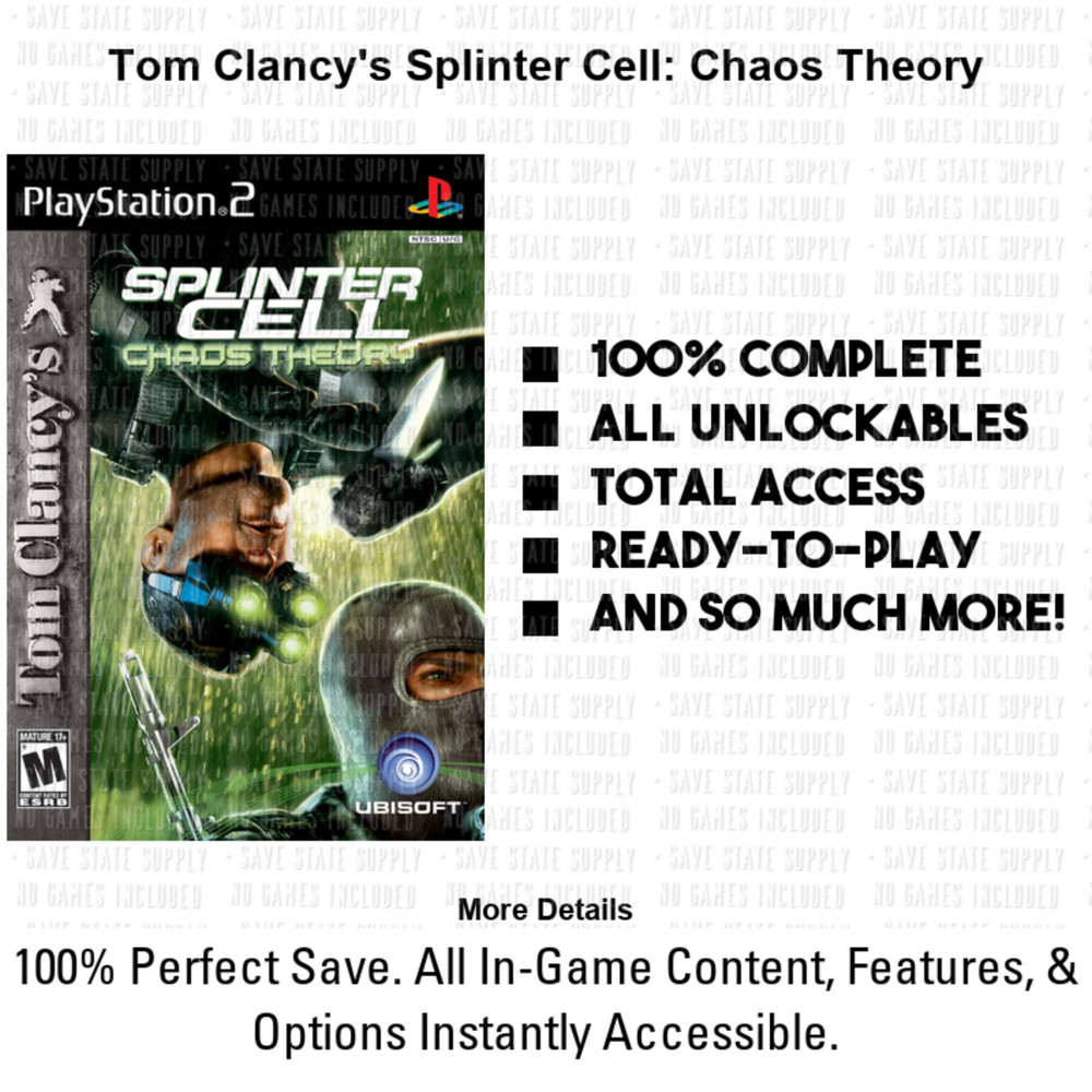 Splinter Cell Chaos Theory Pandora Tomorrow Double Agent PS2 PS3 Memory Card USB