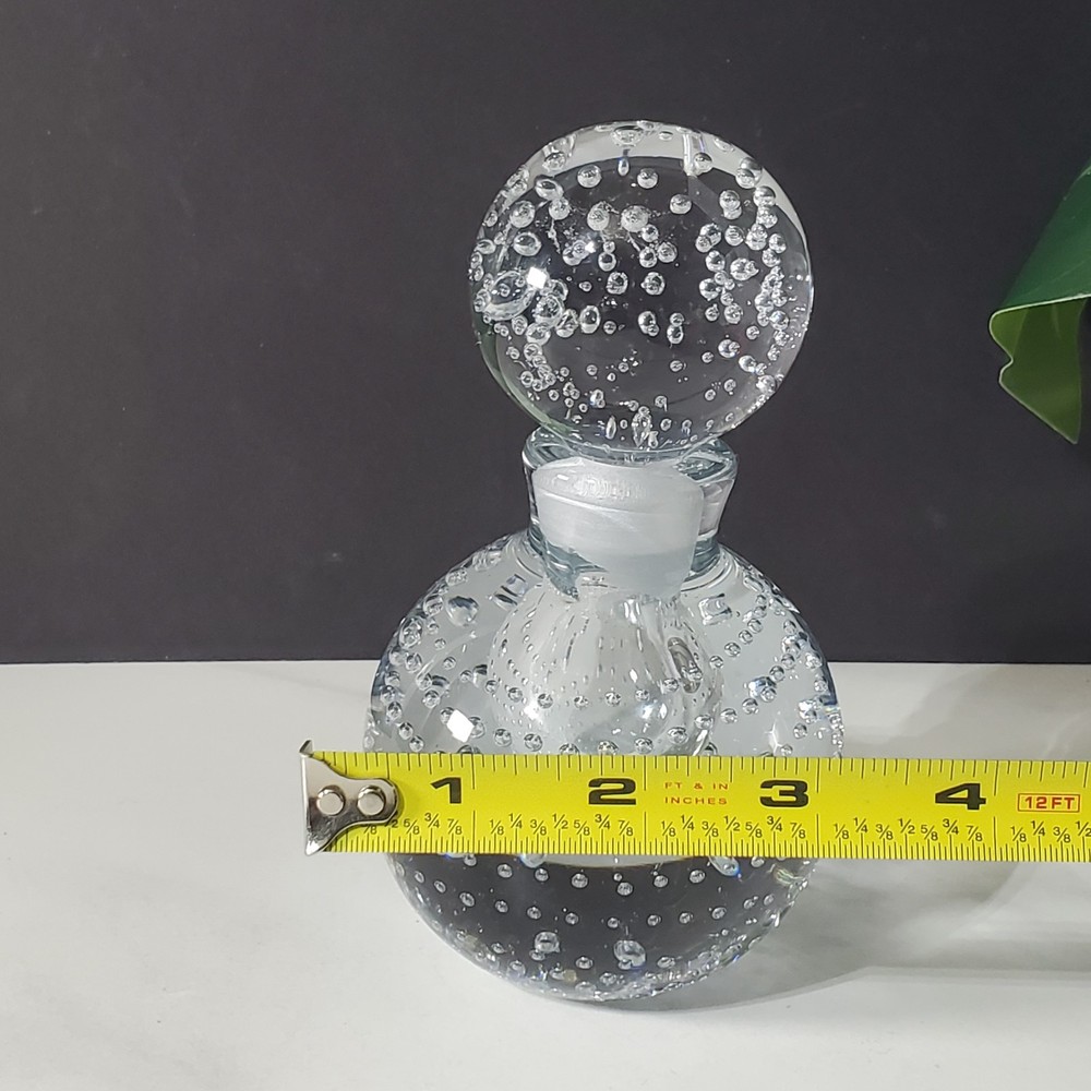 Irice Glass Perfume Bottle with Stopper Controlled Bubble Design Empty