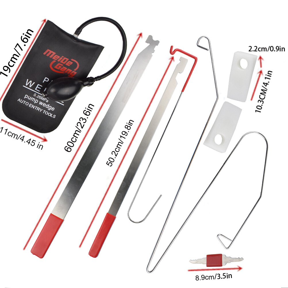 9pcs Car Door Unlock Lock Out Key Lost Opening Tool Kit + Air Pump Universal US