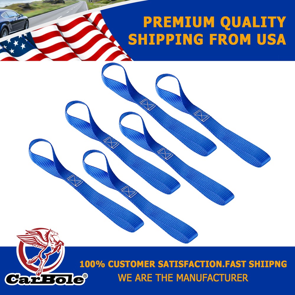 Soft Loop Tie Down Straps 6 Pack Loops for Securing ATV, Motorcycles, Scooters