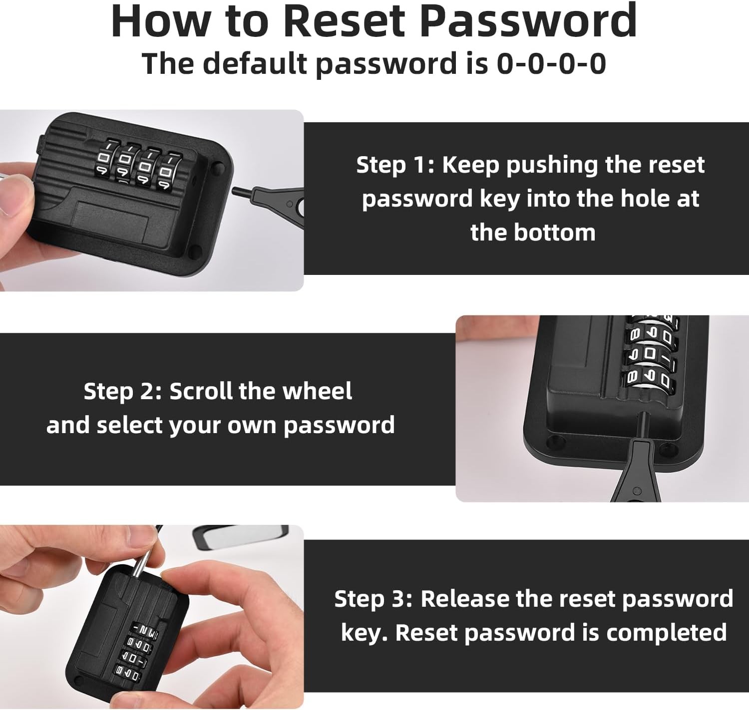 Fridge Lock, Upgraded Refrigerator Lock Combination, Freezer for Black