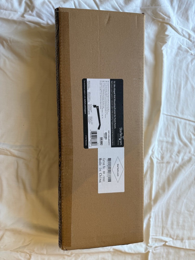 StarTech 1U 19in hinged wall mounting bracket for patch panels