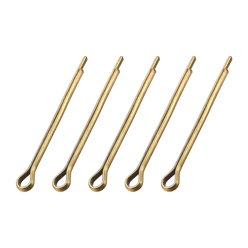Split Cotter Pin - 3mm x 40mm Solid Brass 2-Prongs Gold Tone 5Pcs