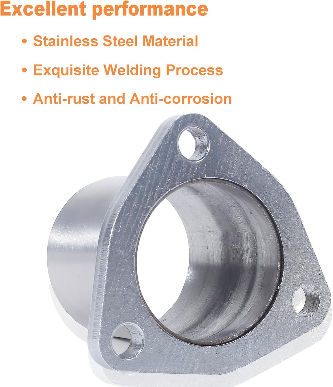 3 BOLTS 2.5" OD Universal Quick Fix Exhaust Triangle Flange Repair Pipe Kit