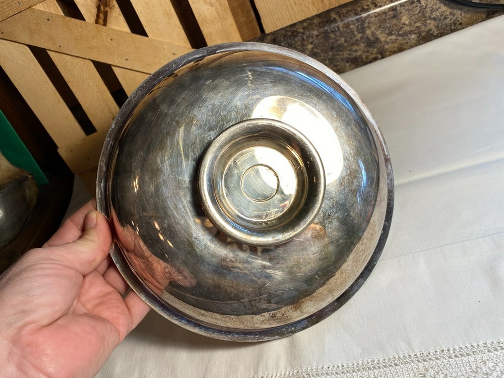 Vintage Silver Plate Round Serving Dish