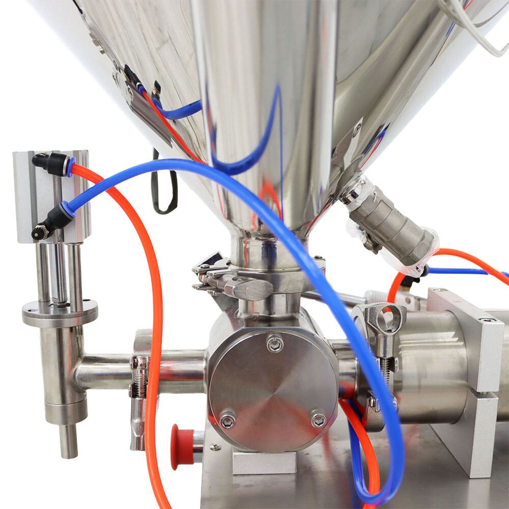 110V 100-1000ml 1 Nozzle Pneumatic Paste Liquid Filling Machine Heating Function