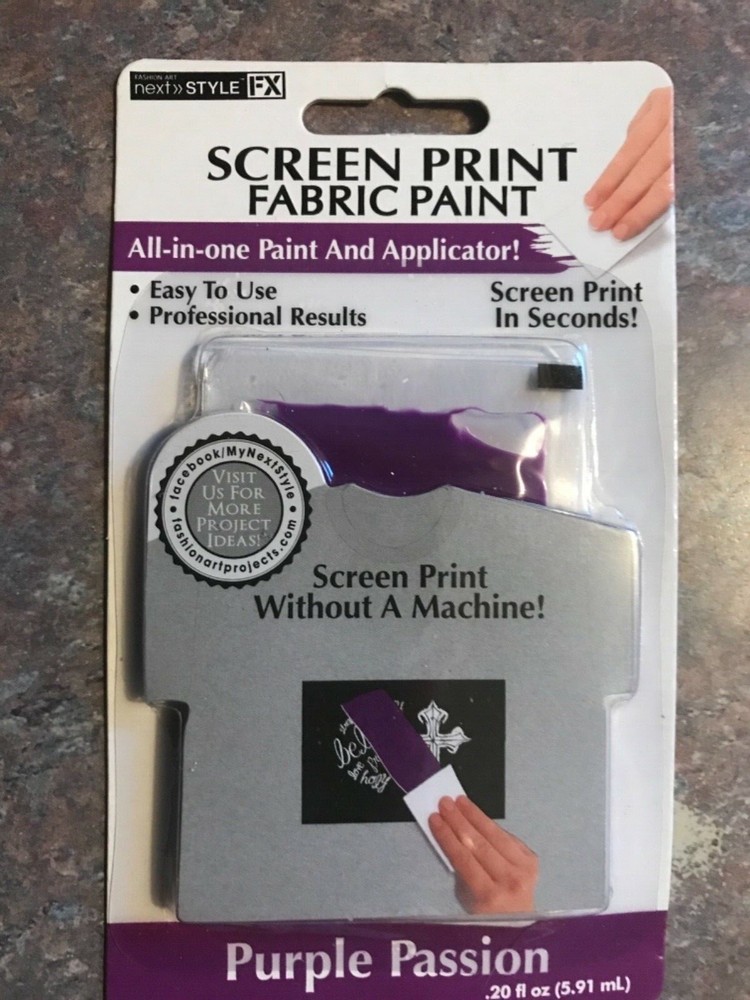 3 packsScreen Print Fabric Paint and applicator PURPLE