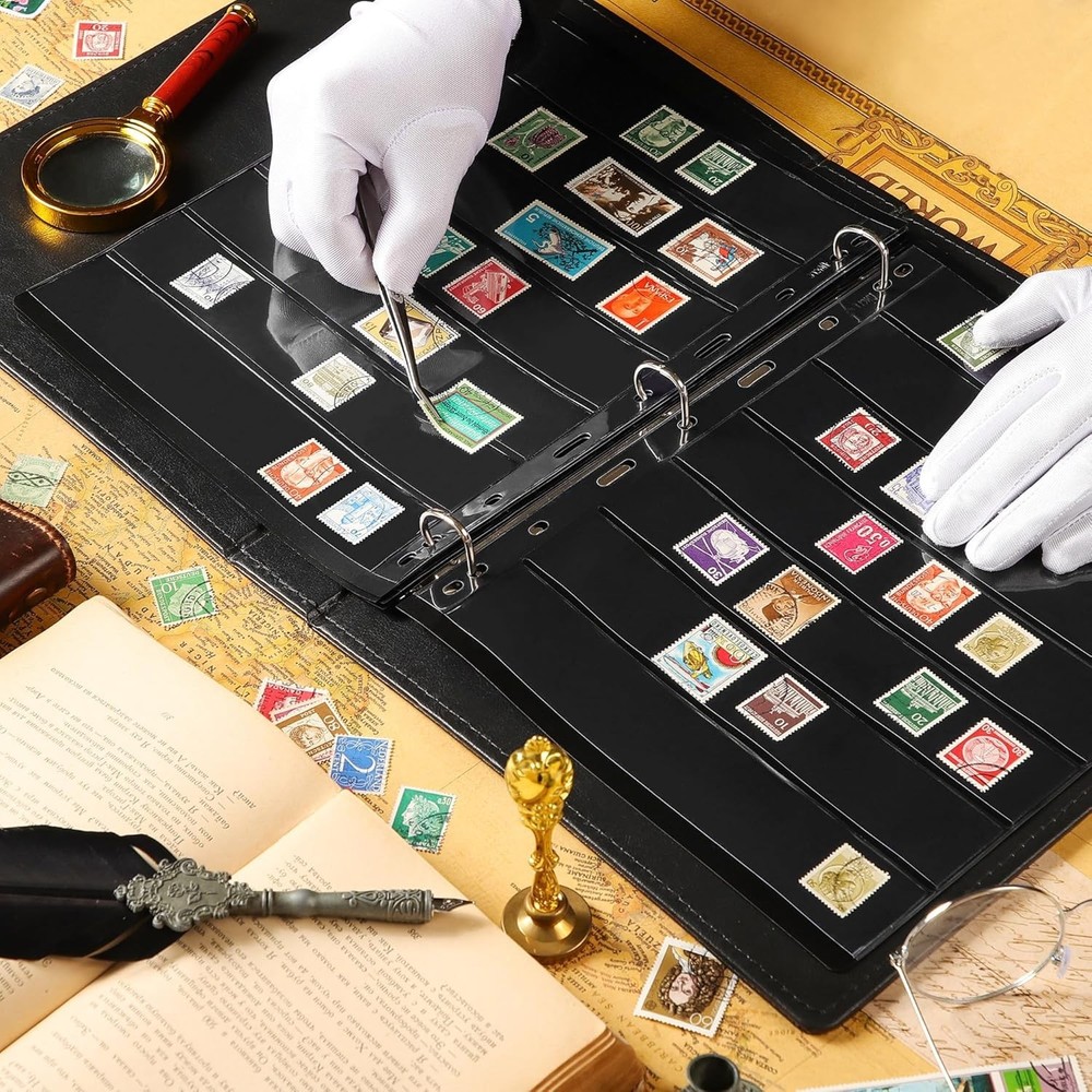 Archival Quality Stamp Album Pages - 5 Sheets, 10 Pages, Easy Binder Integration