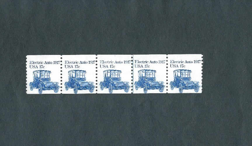 US Stamps Scott #1906 PNC5 P#4 17c Electric Auto XF MNH Miscut P# on top