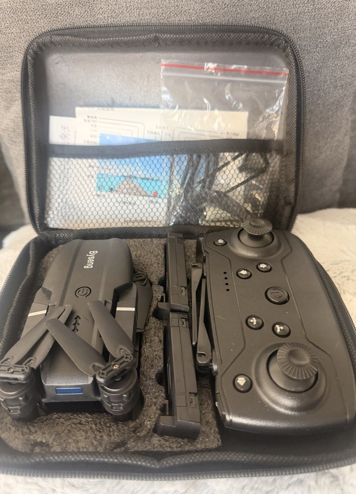 Byseng Foldable Electric Quadcopter Drone with Remote Control & Case