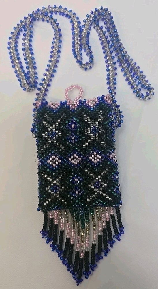 Native Patterned Beaded Neck Pouch