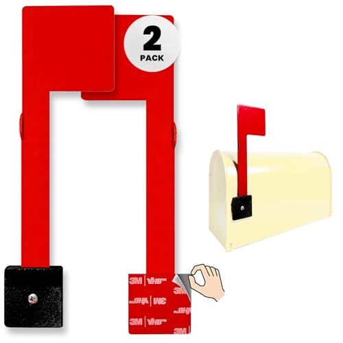 No Tools Needed Sturdy Mailbox Flag Replacement Post Mount Mailbox Flag (2PACK)