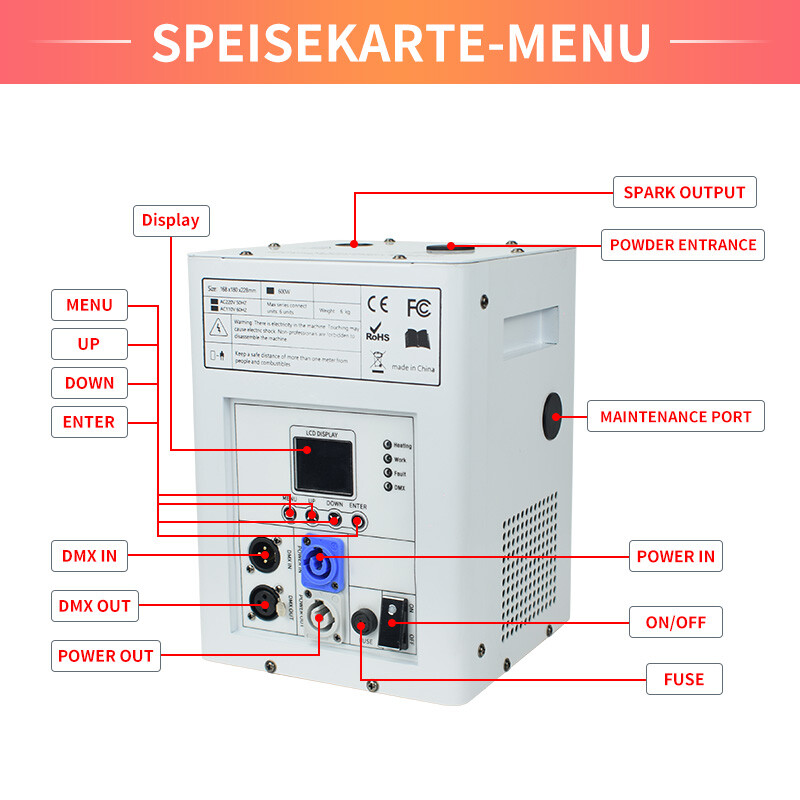 4 Pack 750W Cold Spark Machine DMX512 Sparkler Firework Machine with Flight Case