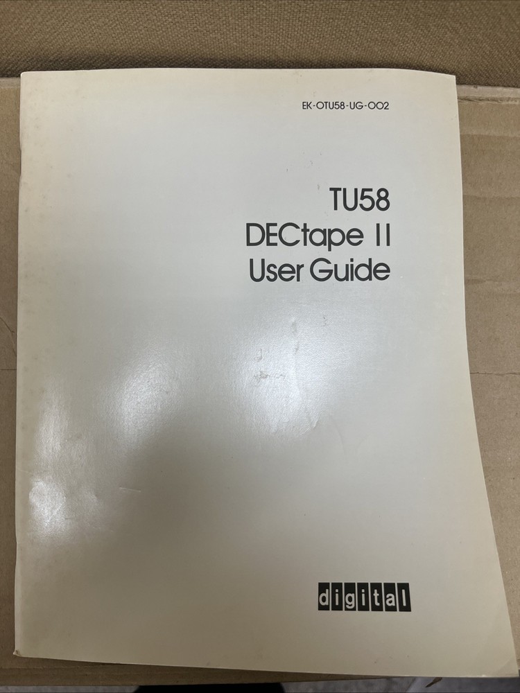 DEC digital TU58 DECtape II User Guide