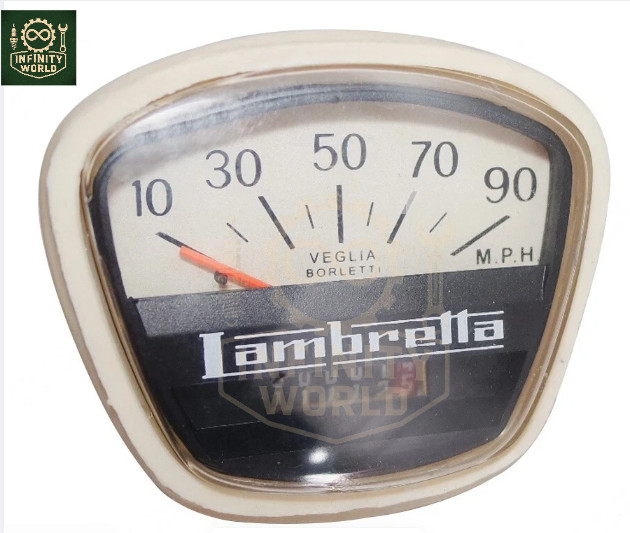 Lambretta GP Speedometer 90 MPH Italian Thread