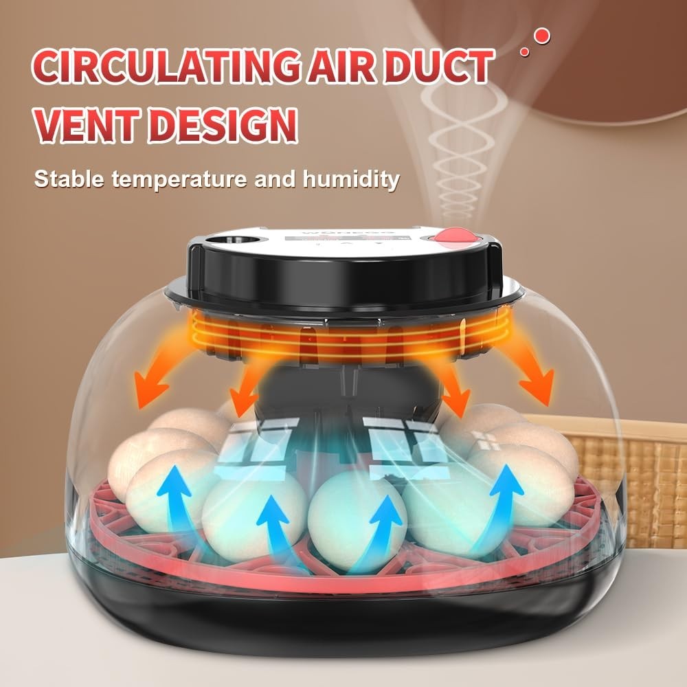 12 Automatic Egg Incubators for Hatching Eggs Whith Smart Temperature Control...
