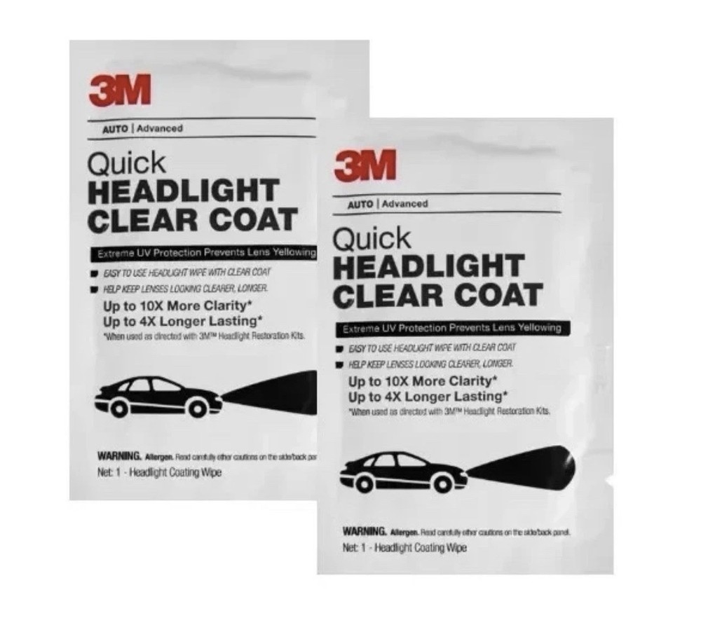 3M Quick Headlight Clear Coat Wipes 2x Pack