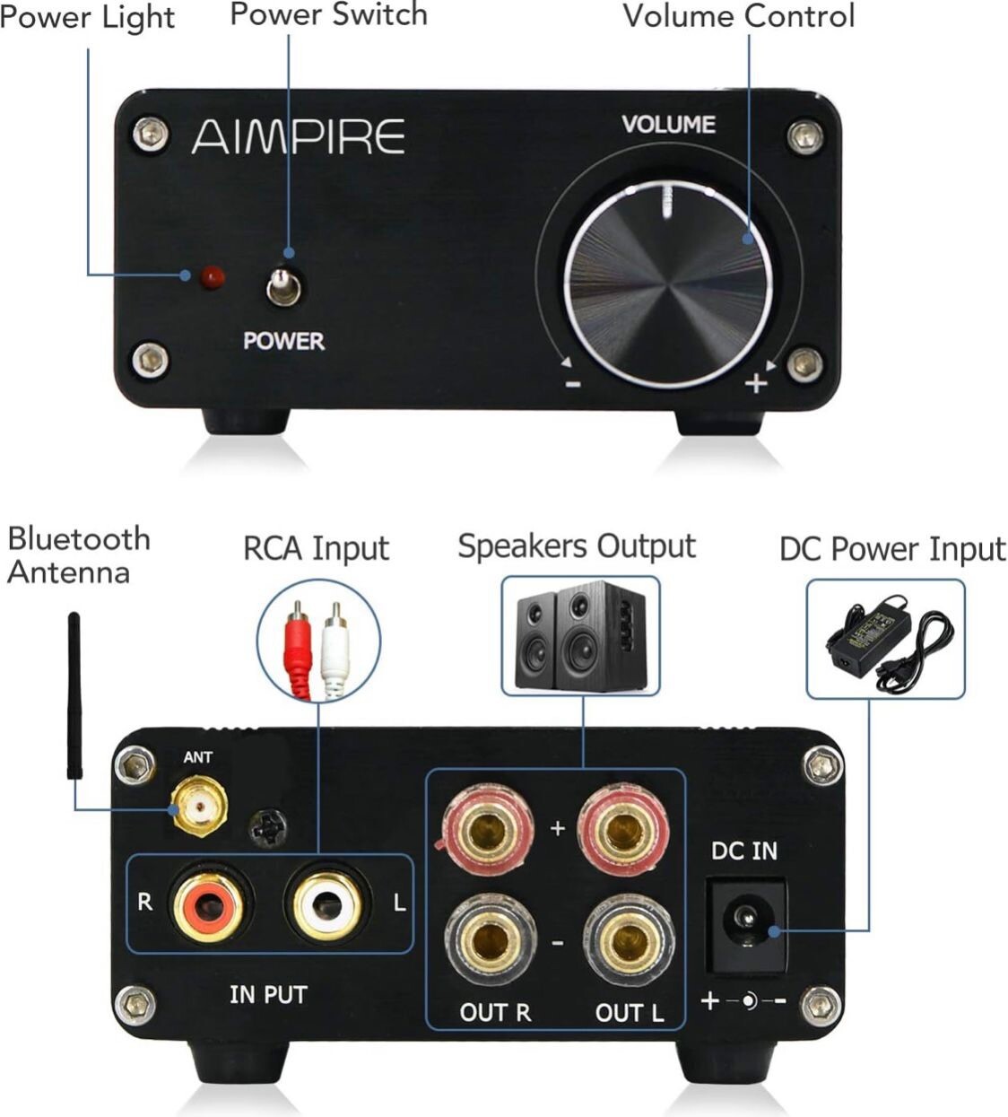 Bluetooth 5.0 Mini Amplifier For Tablet Laptop Mobile Phone Desktop TV Amplifier