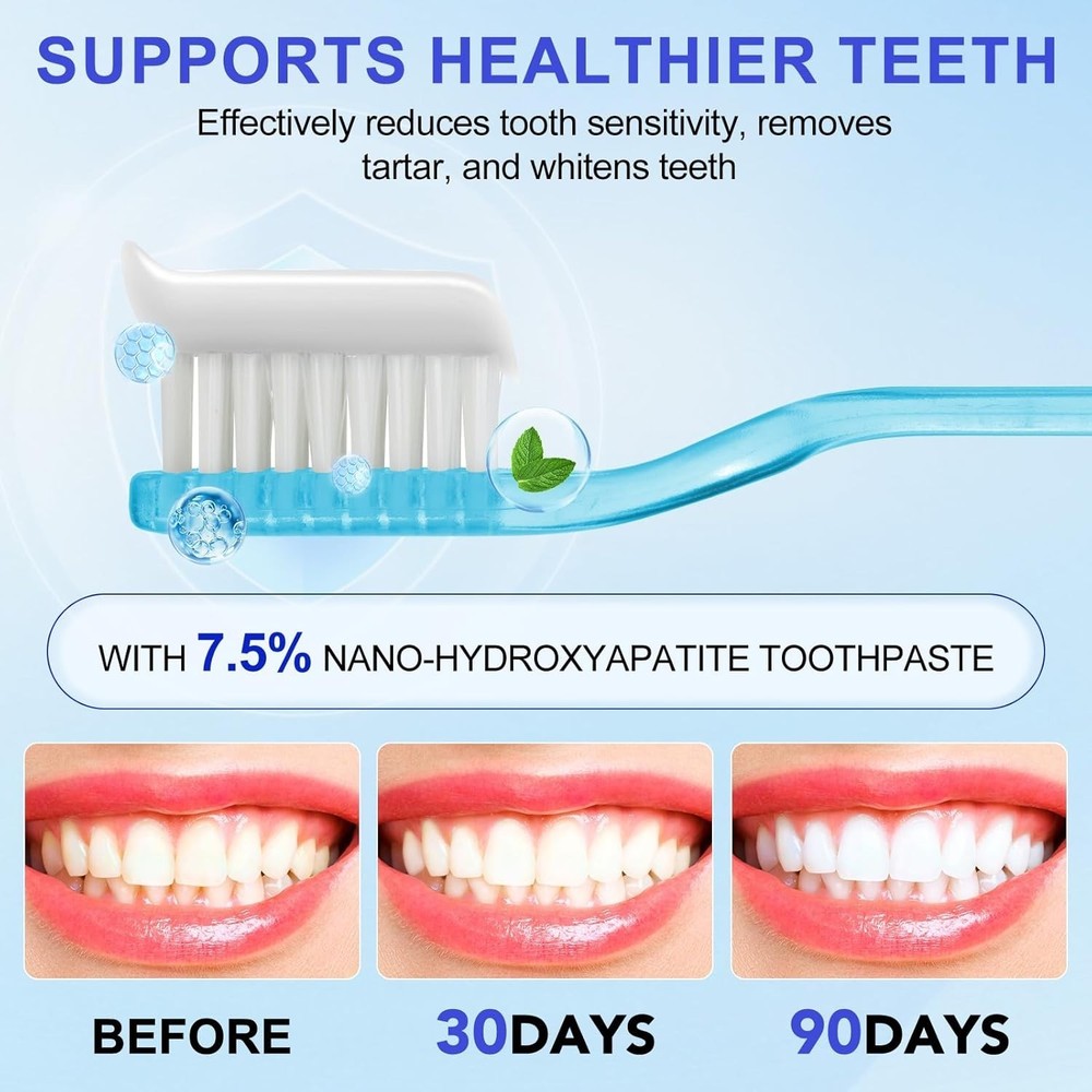 7.5% Hydroxyapatite Toothpaste, 2Pack Toothpaste for Advanced Enamel Protection,