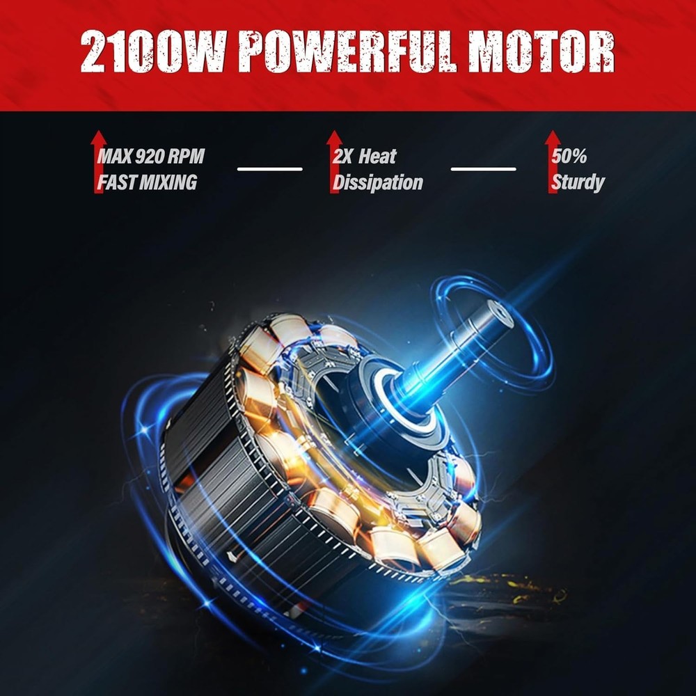 Multi-Functional Cement Mixer Kit with Spare Brushes and Installation Tools