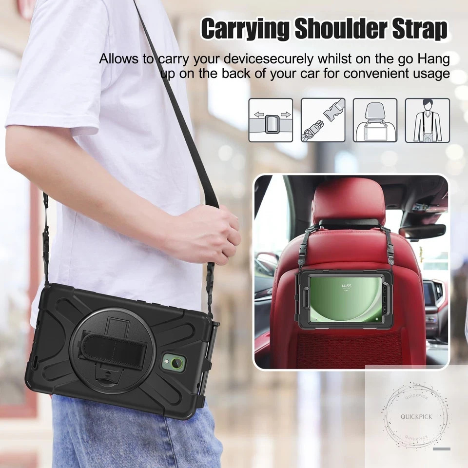 Galaxy Tab Active5/Active 3 8.0 Case, with 360 Stand, Handle Hand Strap