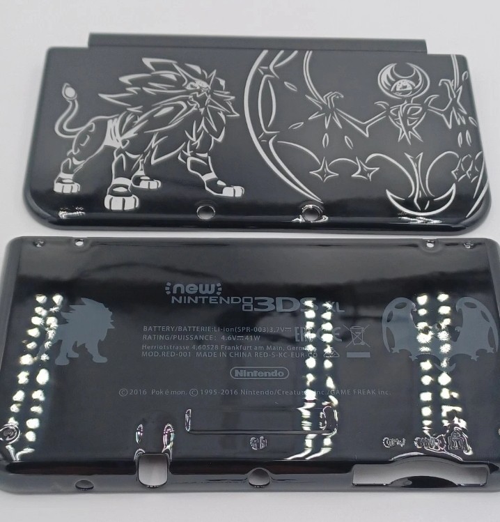 New Nintendo 3ds Xl LL Pokemon Replacement Shells Front+Rear+Rubber+Label UPC