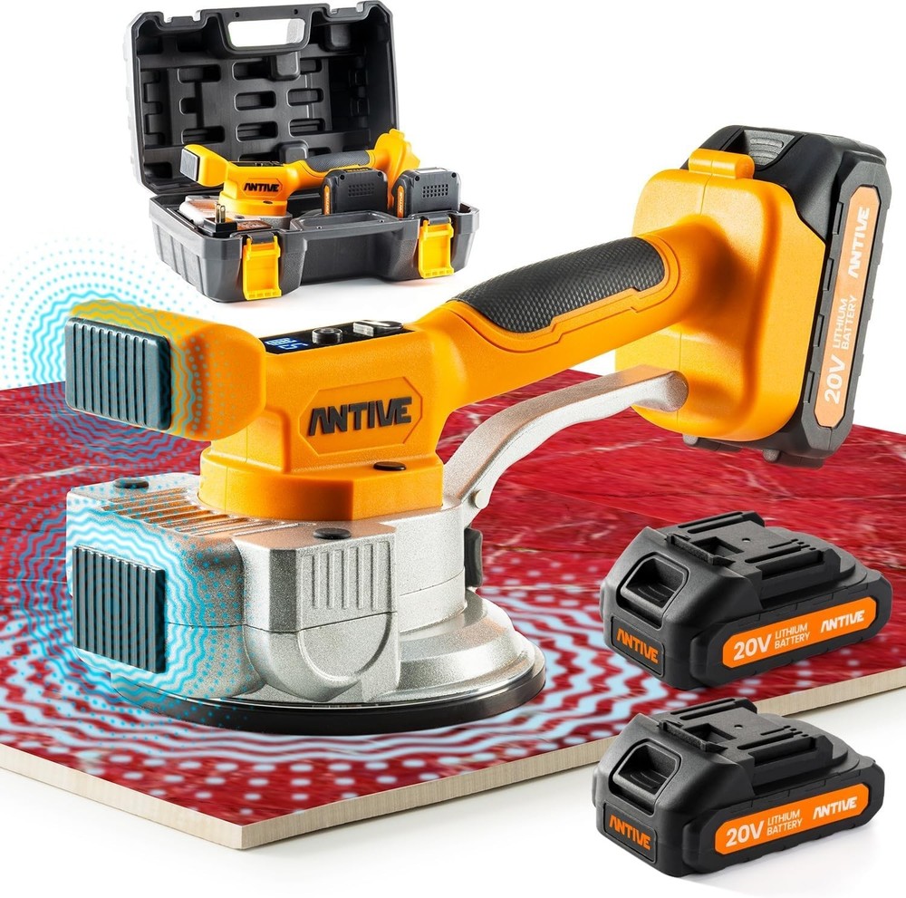 Precision Tile Suction Tool - 20V Ergonomic Vibrator for Flawless Installation