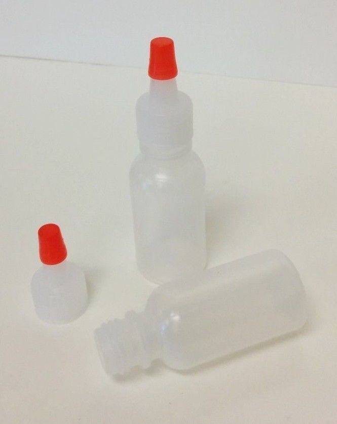 50 pack of 1/2oz (15mL) Plastic Boston Round Squeeze Bottles with Yorker Caps