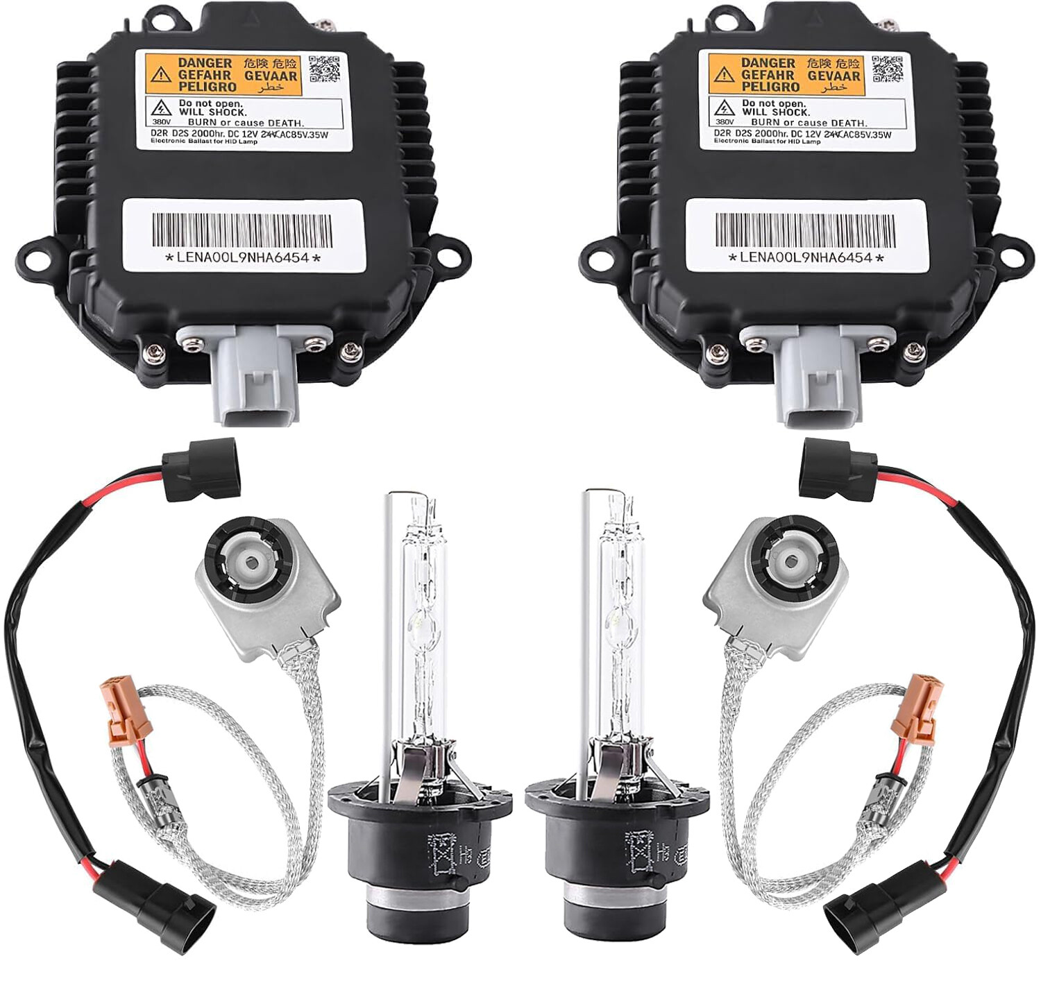 2 Set Xenon Ballast Igniter HID D2S Bulb Kit For 07-15 Infiniti G35 G37 Q40 Q50
