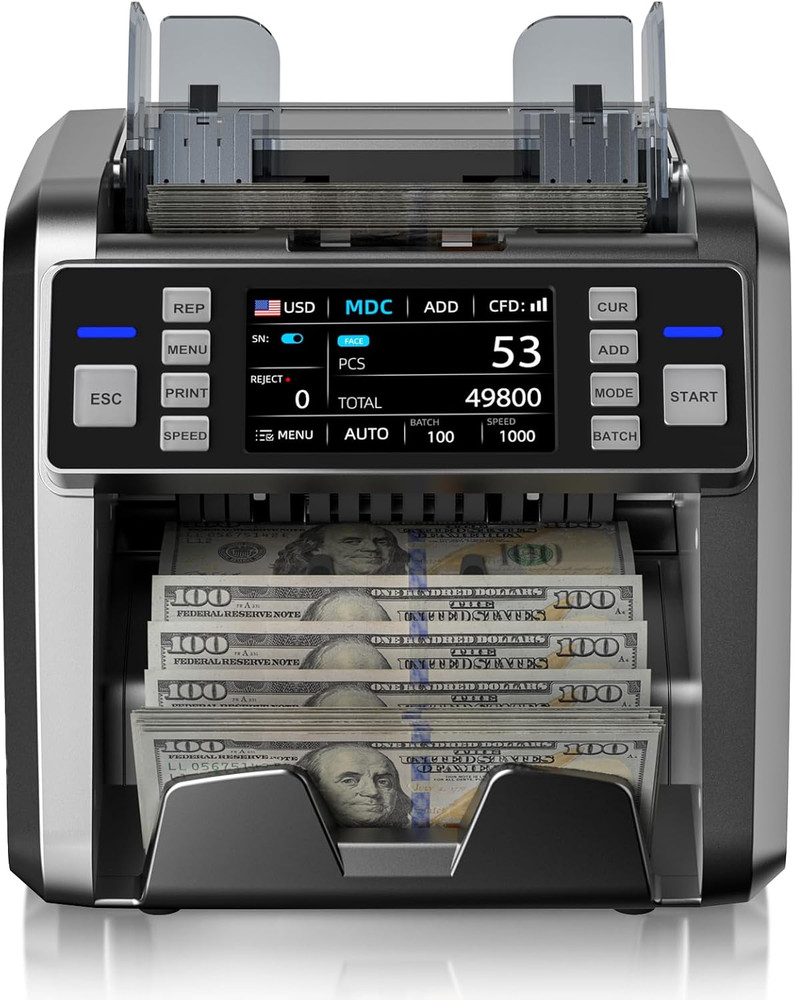 Advanced Mixed Denomination Money Counter with Touch Screen & Counterfeit Detect