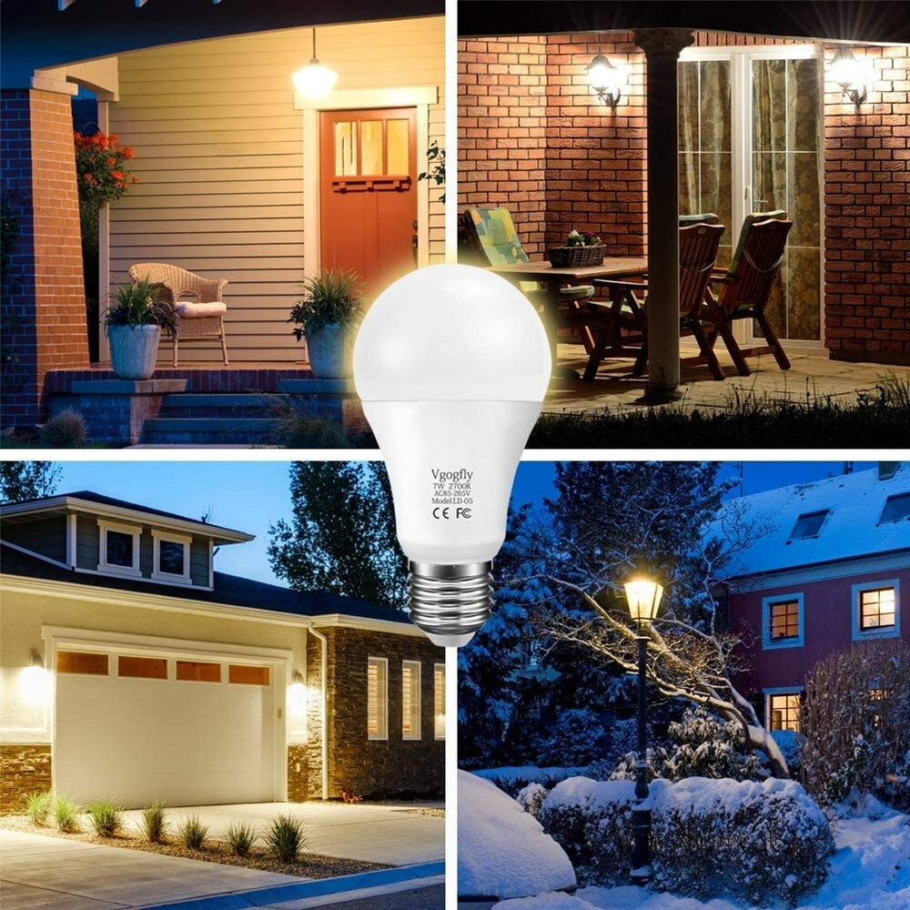 Dusk to Dawn LED Sensor Light Bulb E27 9W Automatic On/Off Energy Saving Lamp