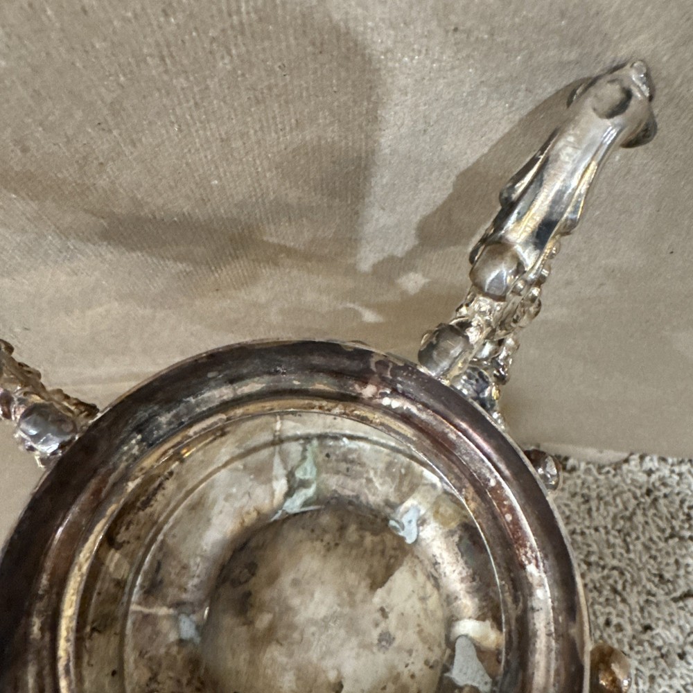 Silverplated (Silver On Copper) Teapot / Coffee Urn w/ Burner