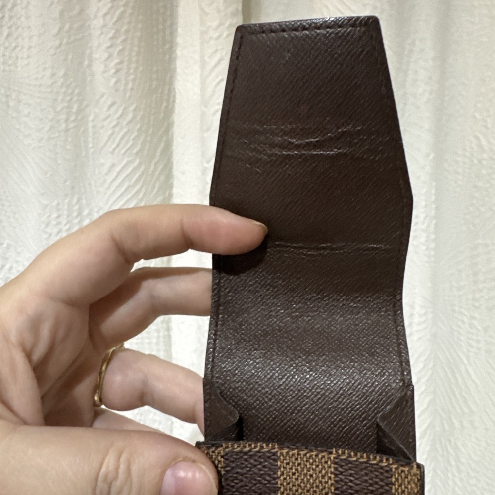 Authentic Louis Vuitton Damier Ebene Pouch Case Brown