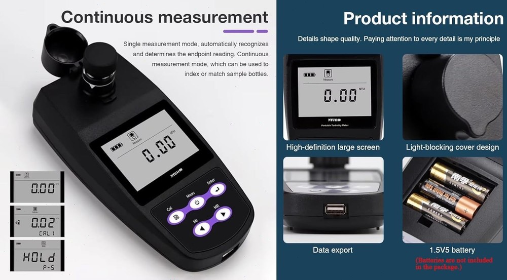 Lab Turbidity Meter with 4 Selectable Measurement Unit Standard Solution 275 EBC