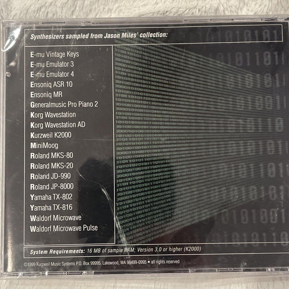 Kurzweil Sample Library. Synthscapes. CD. Sealed. Rare
