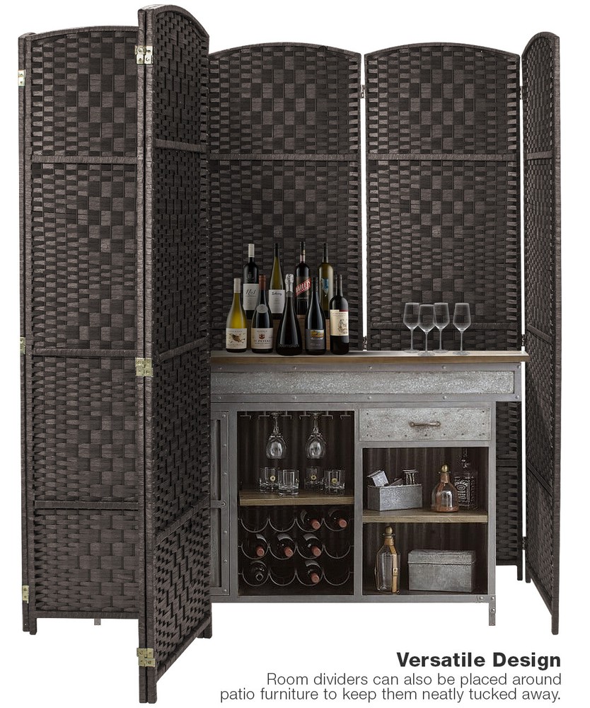 6' Tall Foldable Panel Partition Wall Room Divider Double Hinged Privacy Screen