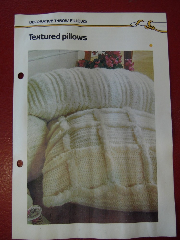 Textured Pillows crochet PATTERN INSTRUCTIONS FREE SHIPPING