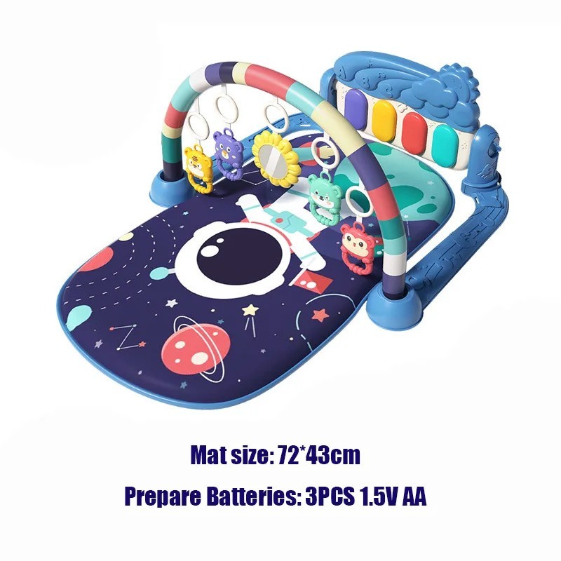 Baby Play Mat Gym Funny Piano Tummy Time Activity Mat with 5 Infant Sensory Toys