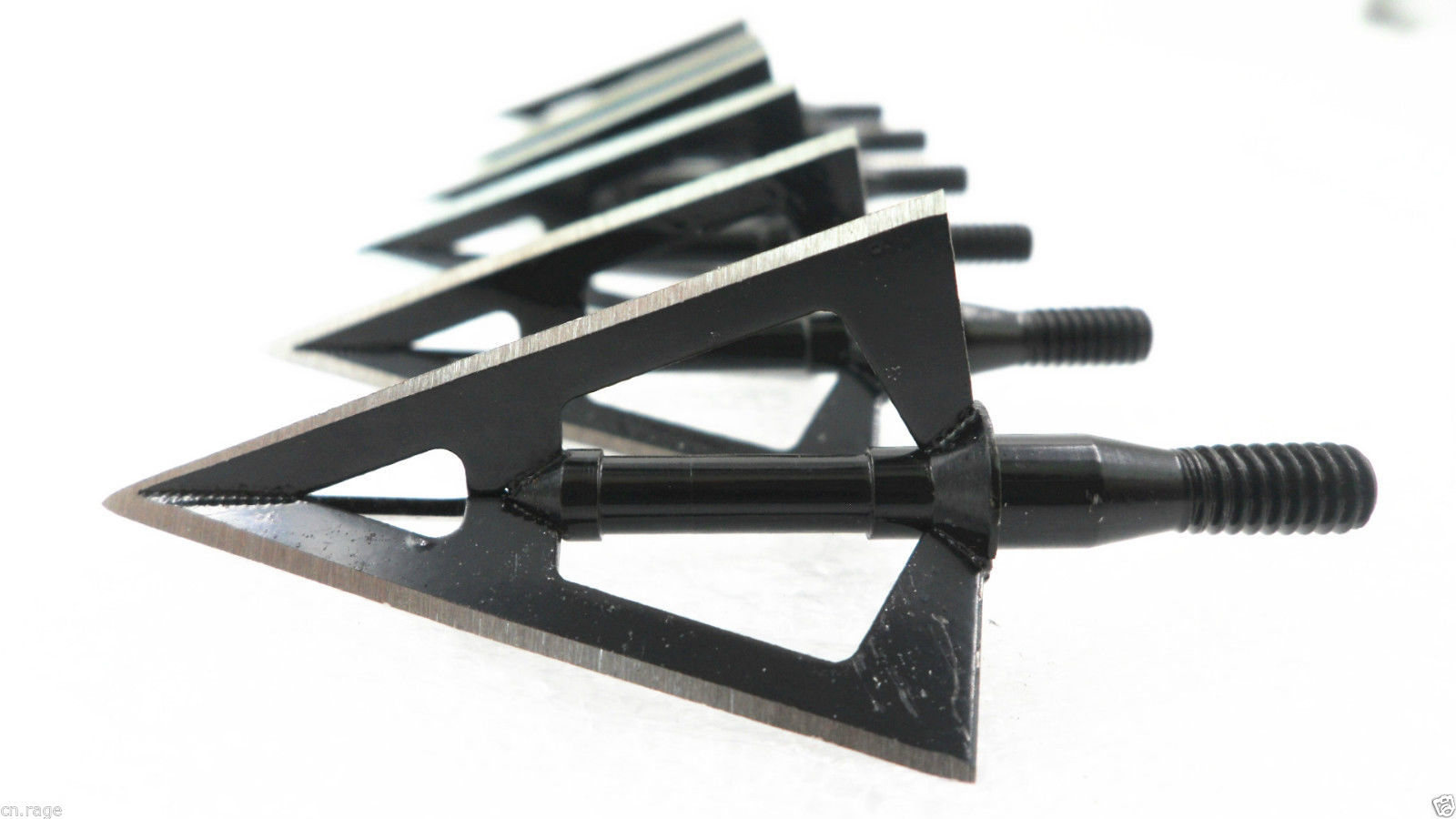 12Pcs Hunting Broadheads Stainless Steel Black Whirlwind 3-Blade Cut Arrow Tip
