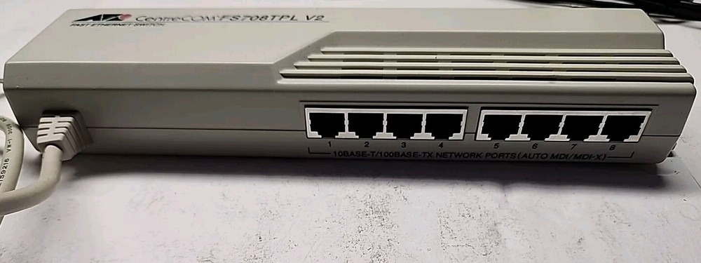 CentreCOM / FS708TPL V2 FAST ETHERNET SWITCH, 10BASE-T/100BASE-TX