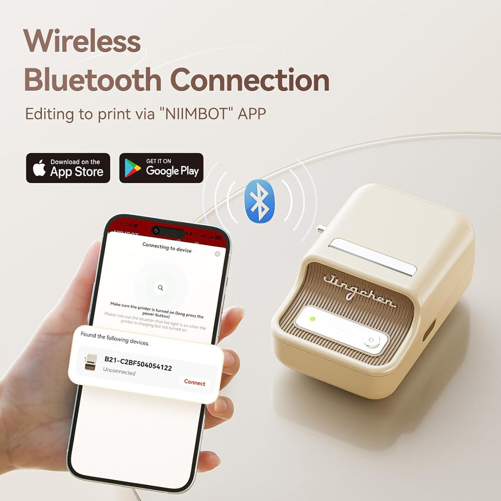 NIIMBOT Label Maker Machine with Tape Portable Bluetooth Thermal B21 Printer
